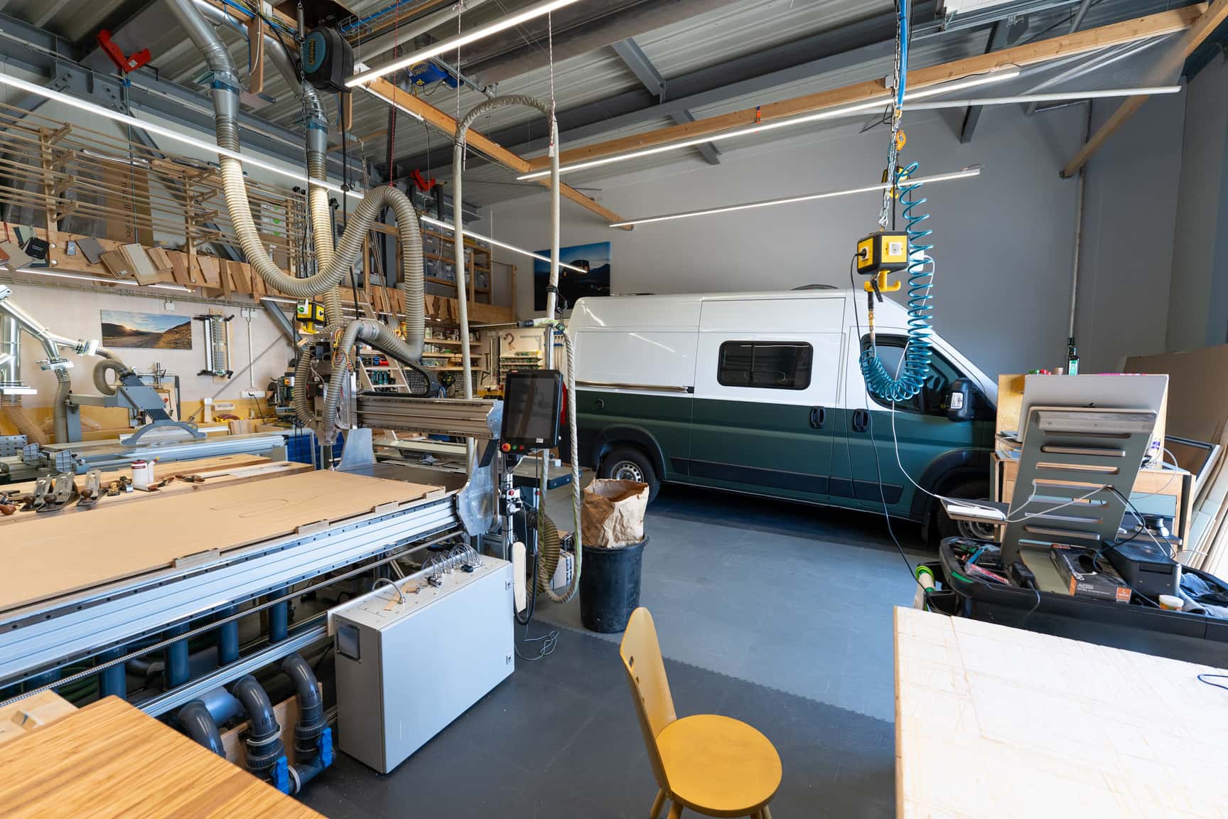 Blick in die Werkstatt mit einem Peugeot Boxer